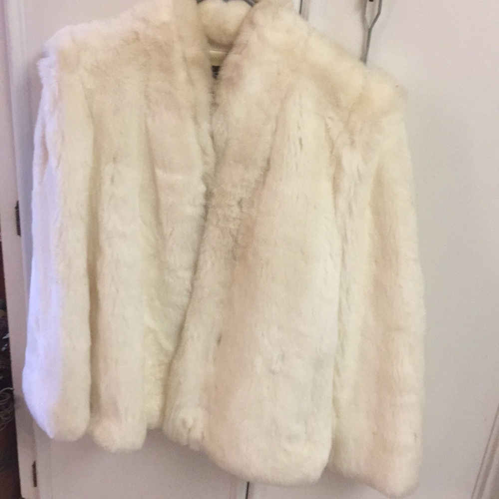 White fur coat by Alec Tu size small/medium $95